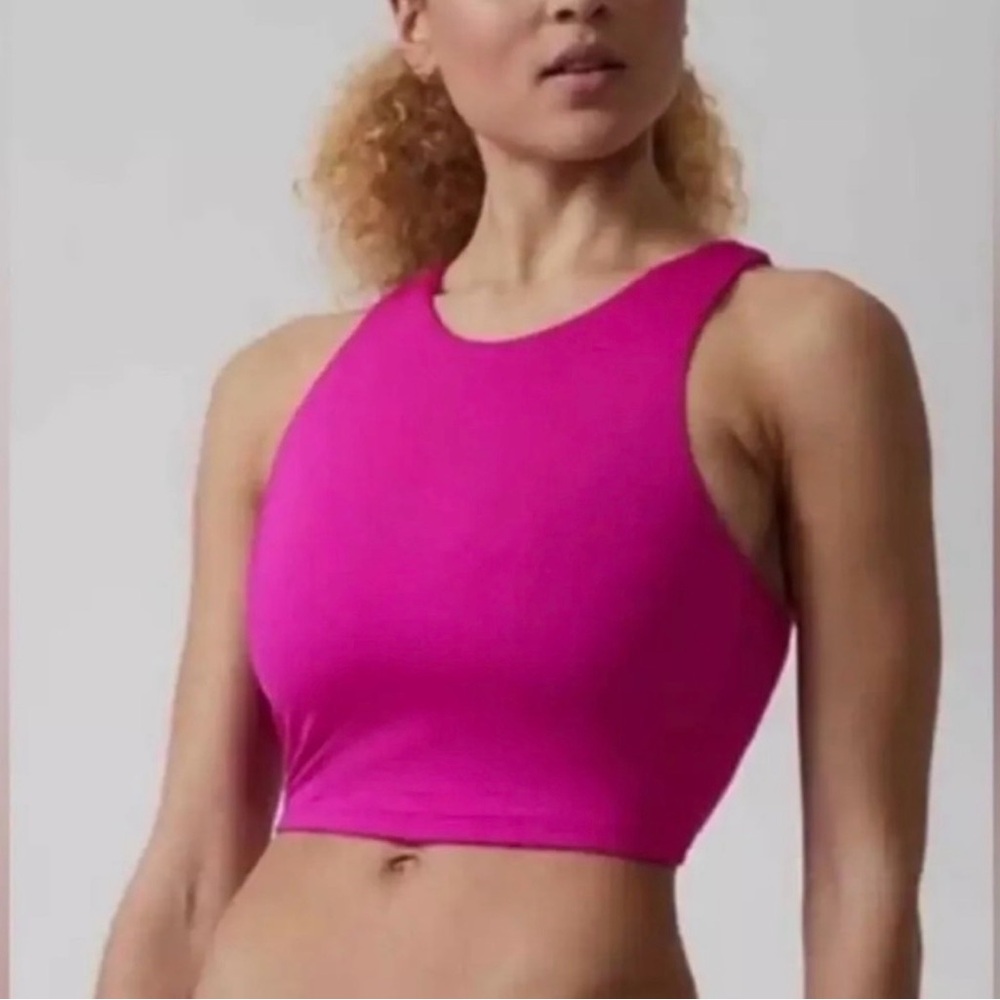 NWT Athleta Conscious Crop Bra Tank 3X D-DD+ Magenta Pink